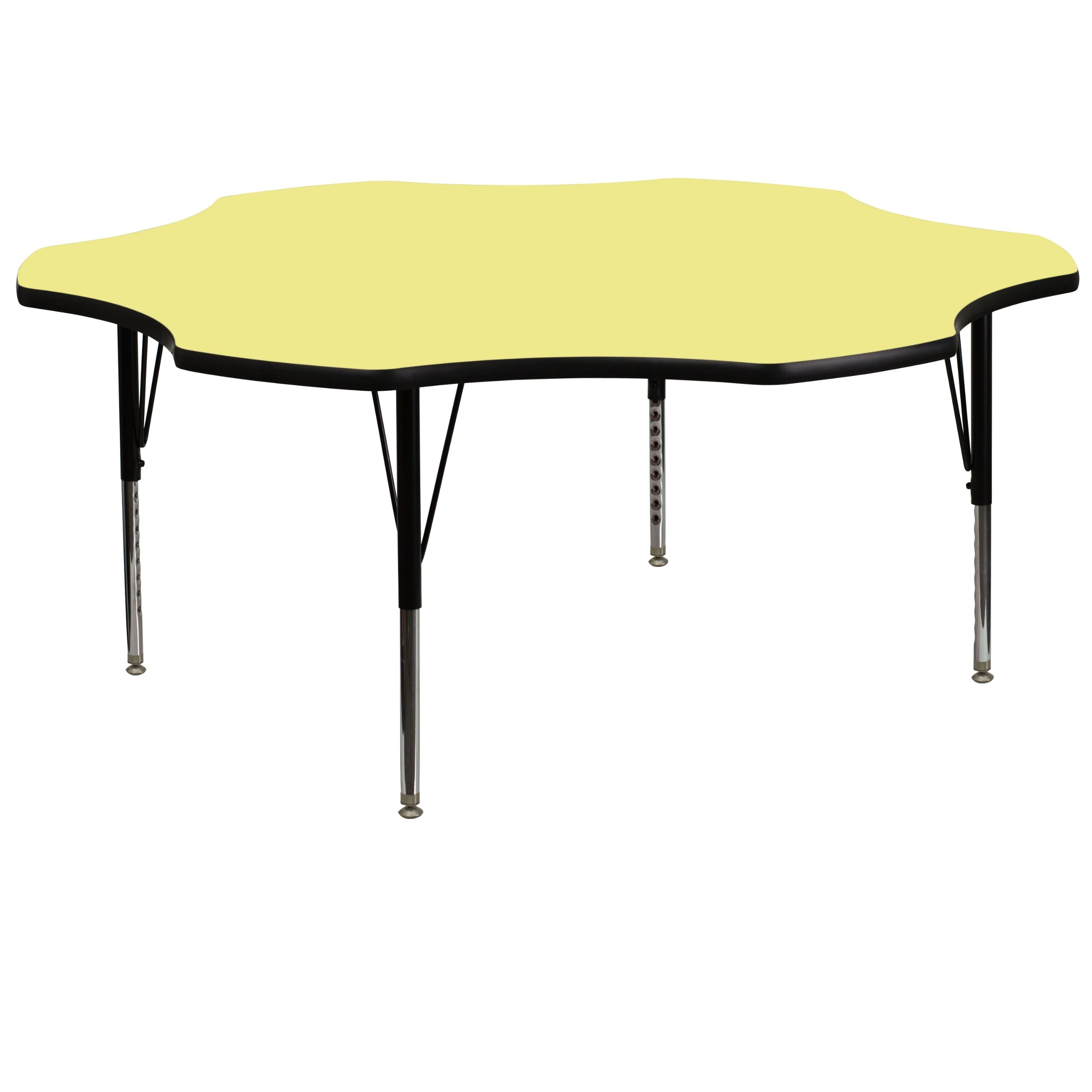Flash Furniture FLWR Yell Activity Table, 60"D x 60"W x 25.13"H, Yellow