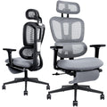 Ergonomic Office Chair With Footrest, High Back Computer Office Chair With Dynamic Lumbar Support, 2D Headrest, 4D Armrest, Spon