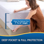 Jamrest Zippered Mattress Encasement Queen, Zipper Enclosed Mattress Waterproof Protector, Breathable & Noiseless Bed Mattress C