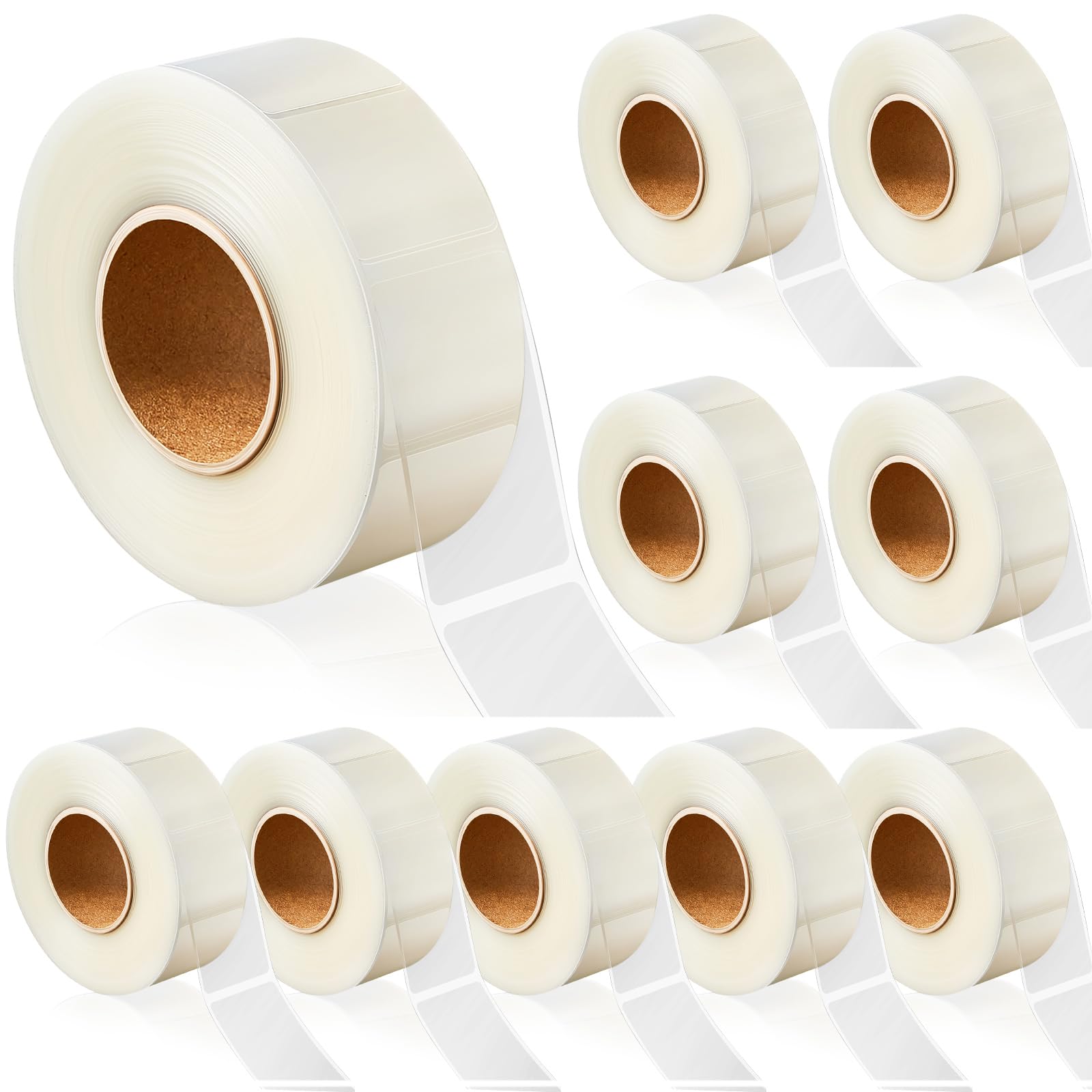Zonon 10 Roll/ 5000 Pcs Label Protectors, Clear Label Protectors Back To School Transparent Wafer Seal Stickers Waterproof Barco