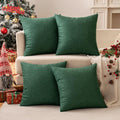 Miulee Christmas Pack Of 4 Decorative Outdoor Solid Waterproof Throw Pillow Covers Linen Garden Farmhouse Cushion Cases For Pati