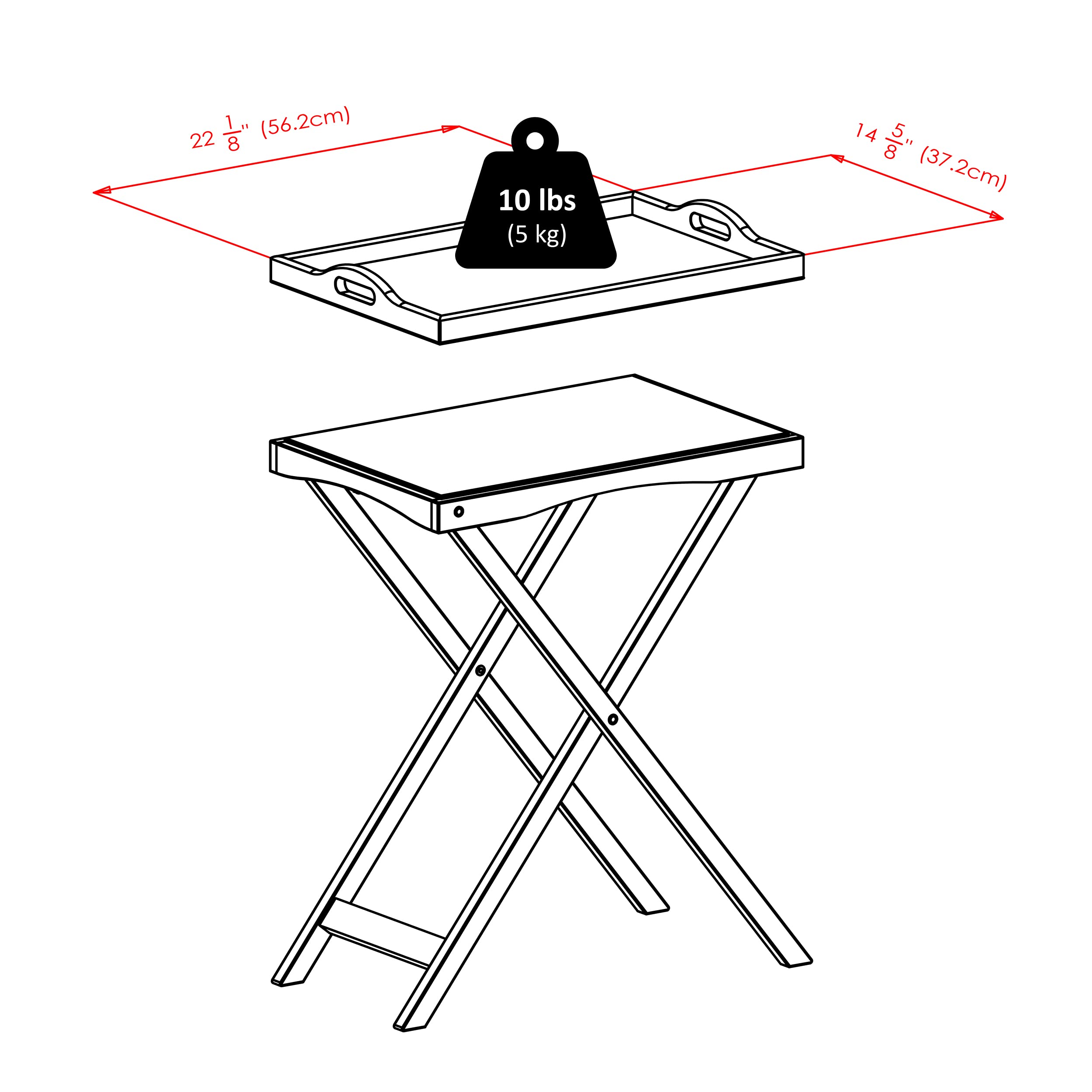 Winsome Wood Devon Butler Tv Table With Serving Tray, Walnut