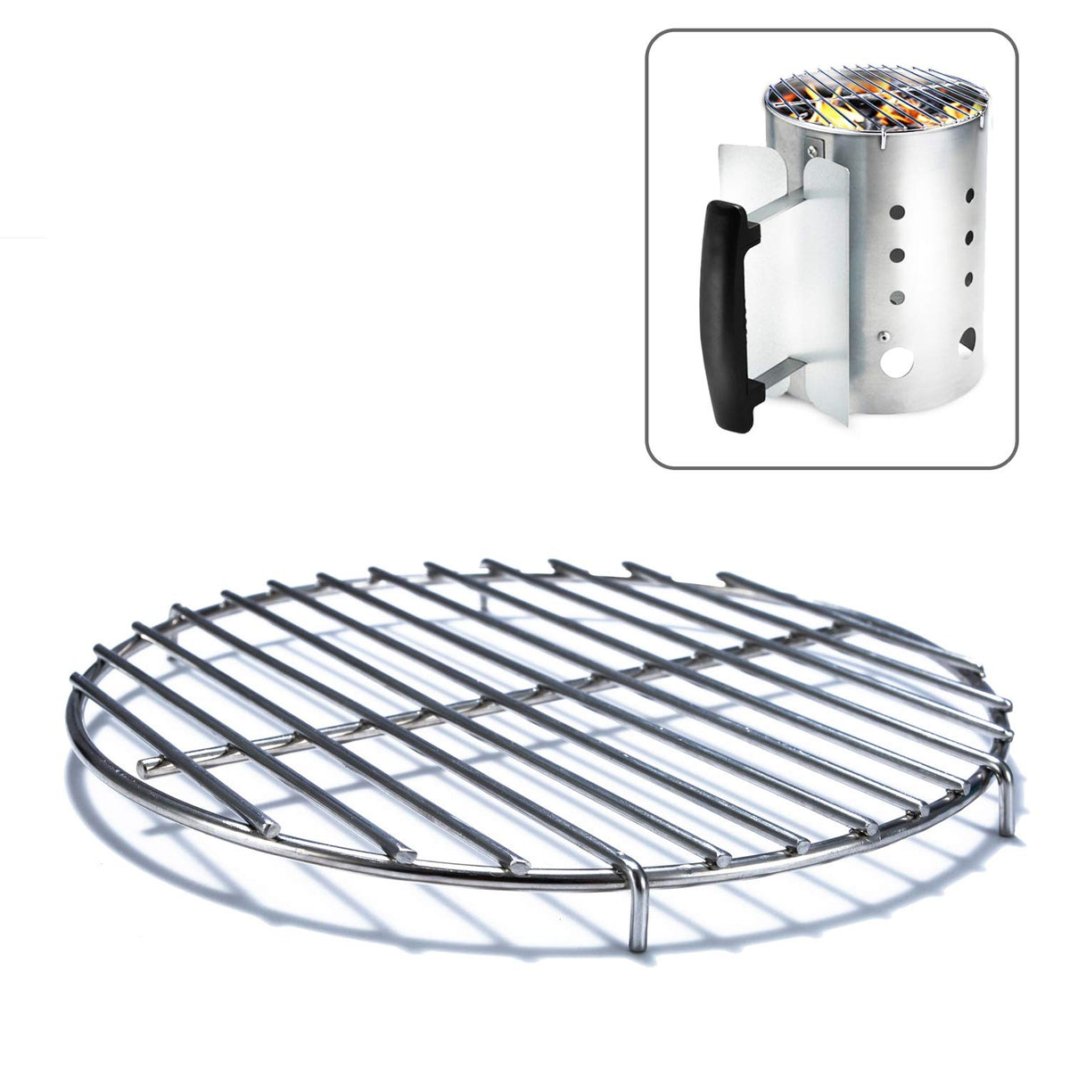 Chimney-Mate Charcoal Starter Grilling Grate  Sous Vide Searing Accessory  Turn Your Charcoal Chimney Into A Portable Grill  Fit