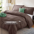 Nestl Twin Duvet Cover Set - Soft Double Brushed Chocolate Brown Duvet Cover Twin/Twin Xl, 2 Piece, With Button Closure, 1 Duvet