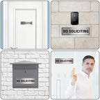No Soliciting Sign For House Door 7.0' X 2.0' Signs For Business Home Office Wall With Strong Self Adhesive Aluminum Metal Sig