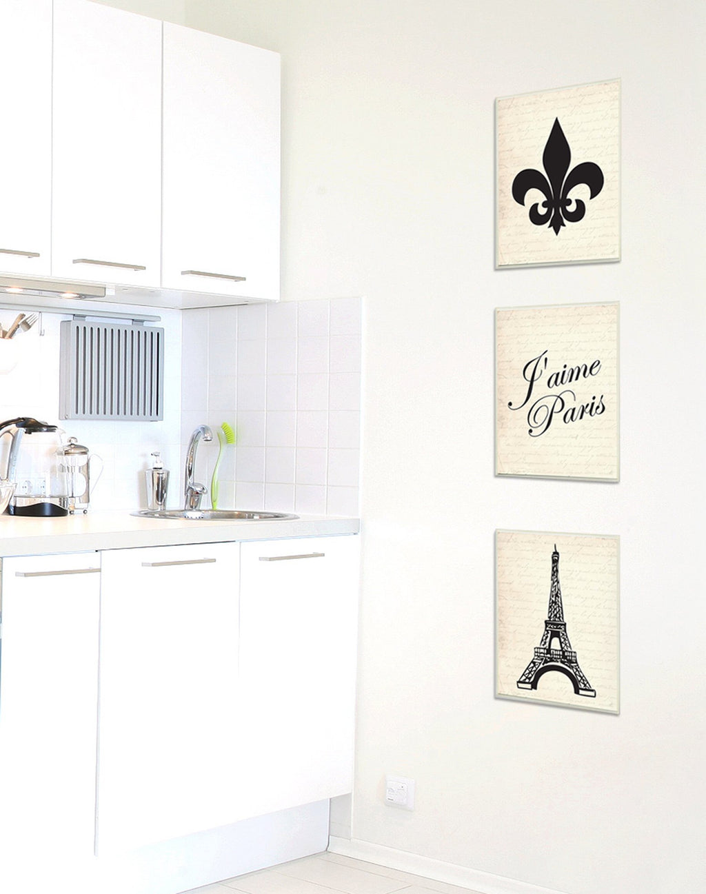 Stupell Home D  Cor J'Aime Paris 3-Pc. Rectangle Wall Plaque Trio, 10 X 0.5 X 15, Proudly Made In Usa