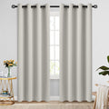 Cosviya Grommet Blackout Room Darkening Cream Beige Curtains 96 Inch Long, Thick Polyester Light Blocking Insulated Thermal Wind