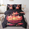 Erosebridal 7Pc Ramen Noodle Twin Bedding Set,Funny Axolotl Comforter Set Ramen Gifts for Kids Adults,Japanese Anime Style Bed S
