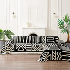 Handontime Boho Sofa Covers For Dogs Black Couch Sofa Covers For 3 Cushion Couch Sofa Beige Chenille Sofa Slipcover Couch Covers For Sectional L Shaped Couch Pets Protector Furniture Covers, 91' X118'