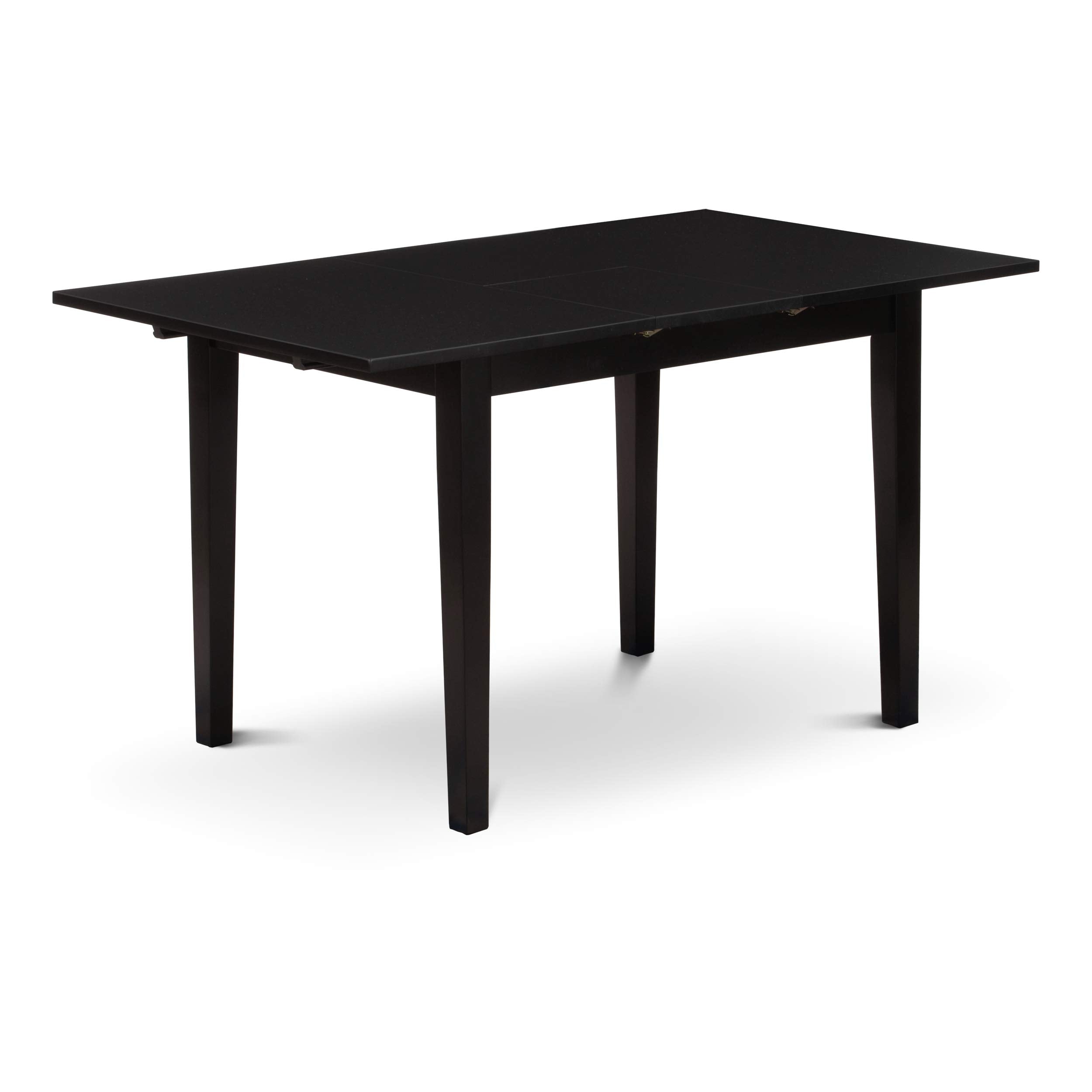East West Furniture Noke5-Blk-Lc 5 Piece Dining Room Table Set Includes A Rectangle Kitchen Table With Butterfly Leaf And 4 Faux Leather Upholstered Dining Chairs, 32X54 Inch, Black