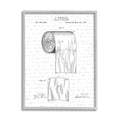 Stupell Industries Toilet Paper Roll Patent Black And White Bathroom DesignGray Framed Art, 11 x 14, Multi-Color