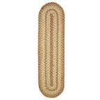 Cookie Dough Premium Jute Braided Stair Tread By Homespice 8'' X 28'' (Set Of 13) Oval Beige, Tan Reversible, Natural Jute Yarn