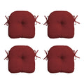 Arden Selections Outdoor Tufted Bistro Seat Cushion, Set Of 4, 14.5 In X 15 In, Rain-Proof, Fade Resistant 15 Inch, Ruby Red Lea