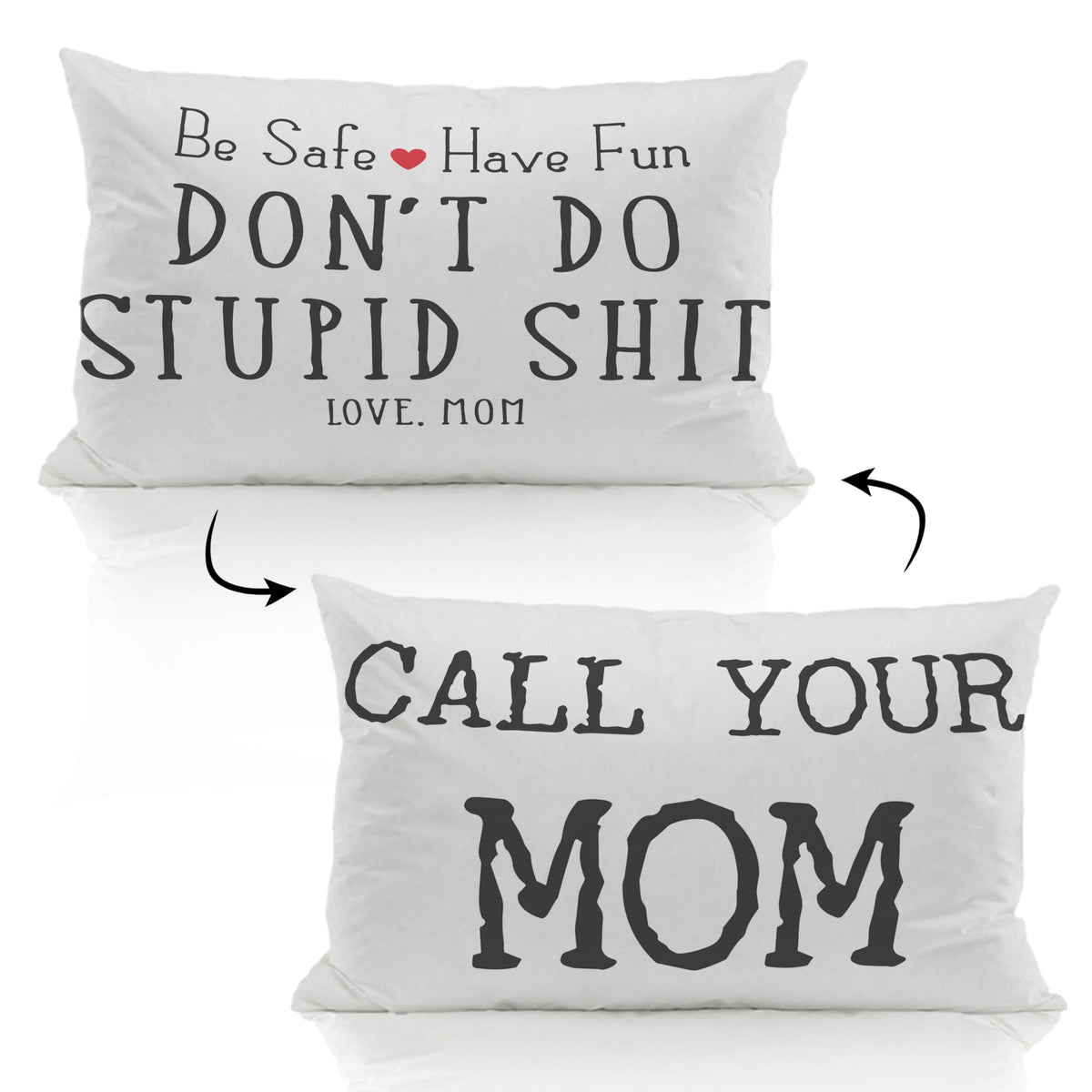 ZJSYXXU Call Your Mom Lumbar White 12 x 20 Pillow Cover - Funny Throw Pillows for Couch, College Dorm Room Decor, Son Daughter G