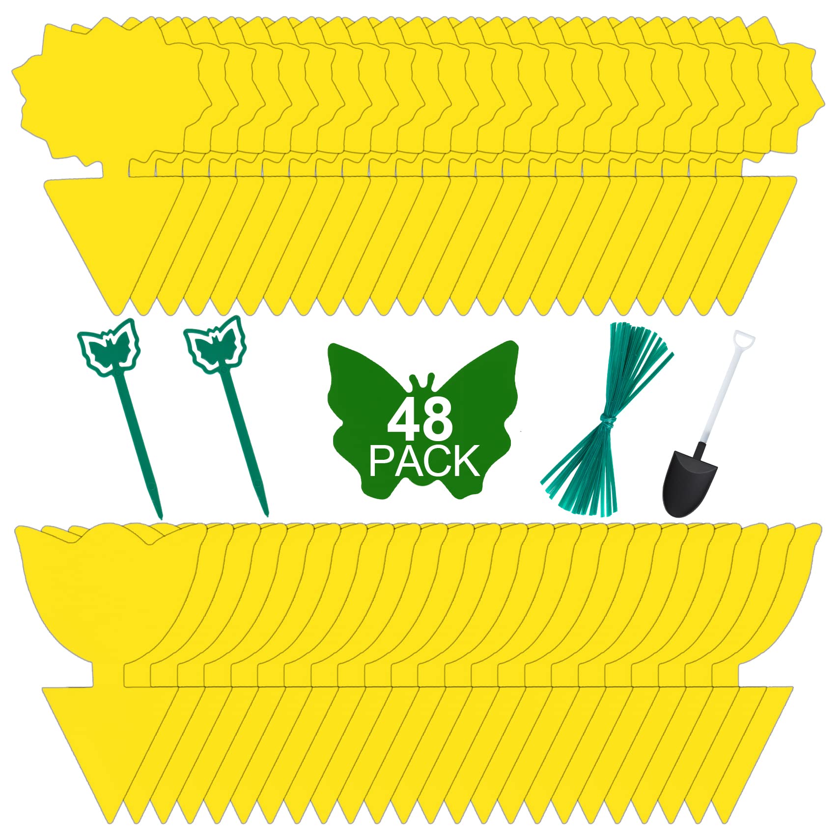 48 Pack Fruit Fly Traps For Indoors Plants Fungus Gnat Killer Trap Outdoor, Sticky Fly Catcher For House Outdoor, Flying Insects