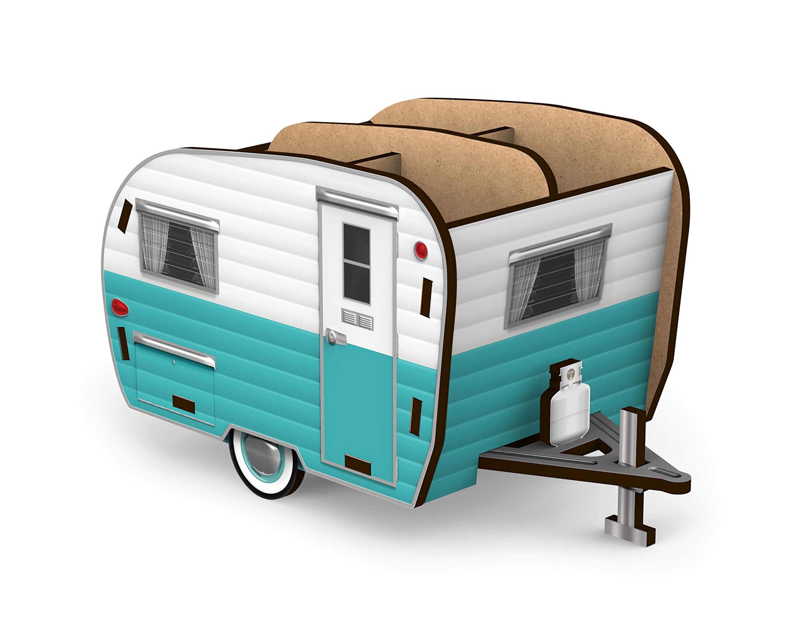 Genuine Fred Happy Camper Vintage Camper Pencil Holder, White And Blue, Retro Desk Organizer- Great Gift For Coworkers And Trave