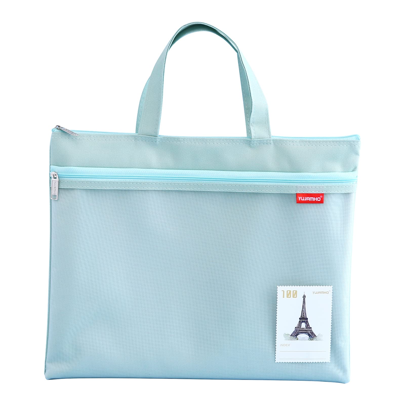 Pendancy Mesh Zipper Pouch 11X13.7 In, Large Double Pocket Waterproof File Bag With Handle, A4 Size Foldable Document Storage Fo