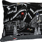 HomeRoots Grey 35' Black Aspen Nighttime Skyline Lumbar Decorative Pillow