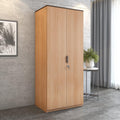 Nilkamal Milford Neo 2 Door Wooden Wardrobe Without Mirror For Bedroom | Almirah With 1 Hanging Rod, 1 Lockable Drawer & 3 Shelv