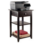 Ergode Wood Burke Home Office Printer Stand | Cottage Style Design | Adjustable Center Shelf | Ample Storage Space | Dark Coffee Finish | 19.84' W x 19.84' D x 31.1' H (23121-VV)
