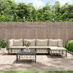 vidaXL 6 Piece Patio Lounge Set - Weather-Resistant Poly Rattan Garden Furniture with Cozy Cushions and Sturdy Tabletop in Anthracite Color
