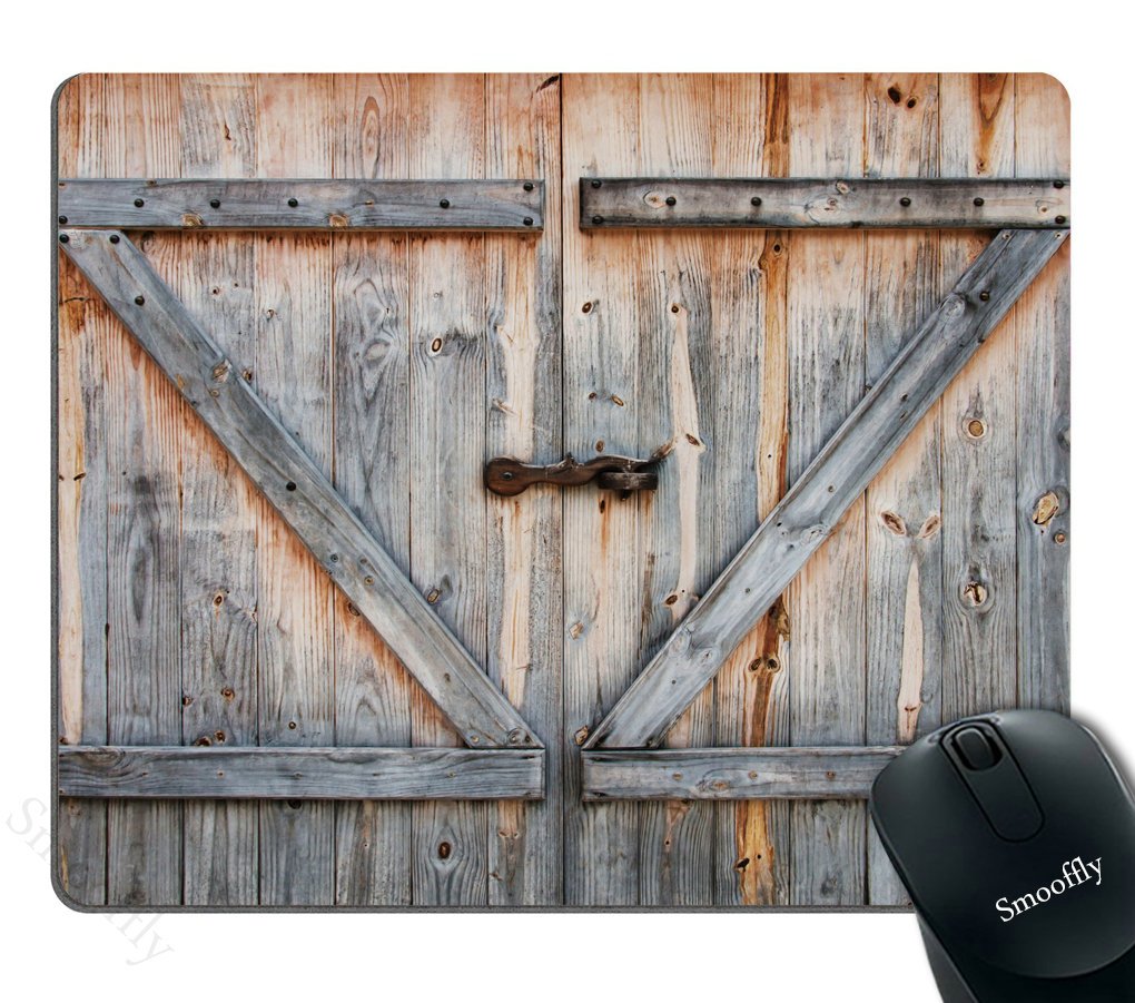 Smooffly Rustic Country Barn Wood Door Mouse Pad For Office, Non-Slip Rubber Mouse Pad Gaming Mouse Pad 240Mm X 200Mm X 3Mm