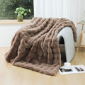 Ukeler Soft Faux Fur Throw Blanket Solid Reversible Shaggy Blanket Plush Thick Fluffy Blankets Throws For Bed, Couch, Sofa, Offi