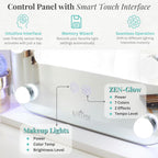 LUXFURNI Vanity Mirror with Lights, Lighted Makeup Mirror, RGB Color Changing LED, 14 Dimmable Bulbs, Glass, Rgb, 20.3" x 14"