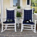 Rave Indigo Porch Rocker Cushions - Standard - Indoor-Outdoor, Fade Resistant, Weather Resistant - Latex Foam Fill Rocking Chair