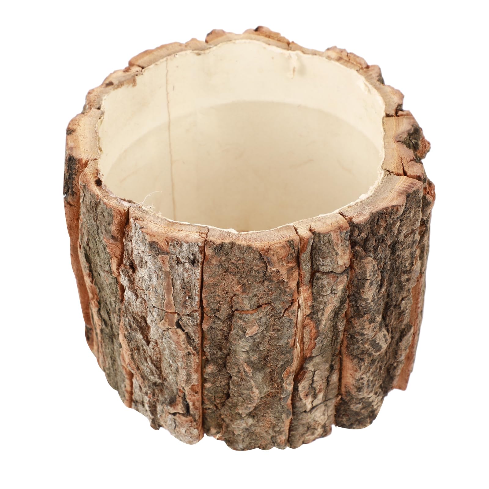 YARNOW Wooden Flower Pot Bark Vase Rustic Country Style Flower Planter Farmhouse Flower Plant Vase Container Flower Arrangement 