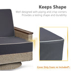 Porch Shield Outdoor Patio Cushion Covers Set 4 Waterproof Fade Resistant Chair Seat Cushion Slipcovers 22 X 20 X 4 Inch, Dark G