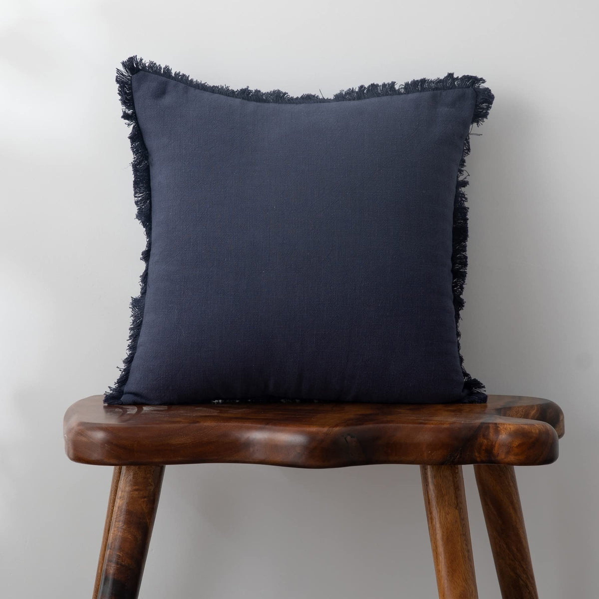 Linen Fringed Throw Pillow Cover - Soft Cozy Boho Cushion Covers With Tassel For Couch Sofa Farmhouse Natural Decor Burlap Pillo