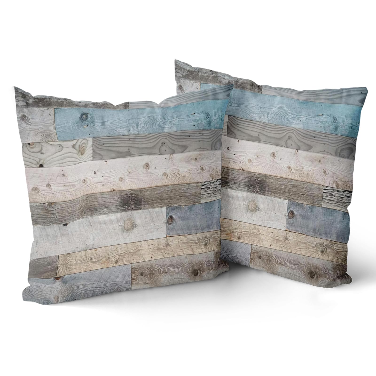 Giwawa Wood Grain Throw Pillow Covers, Vintage Barnwood Cushion Covers, Rustic Wooden Country Style Square Pillowcases For Sofa