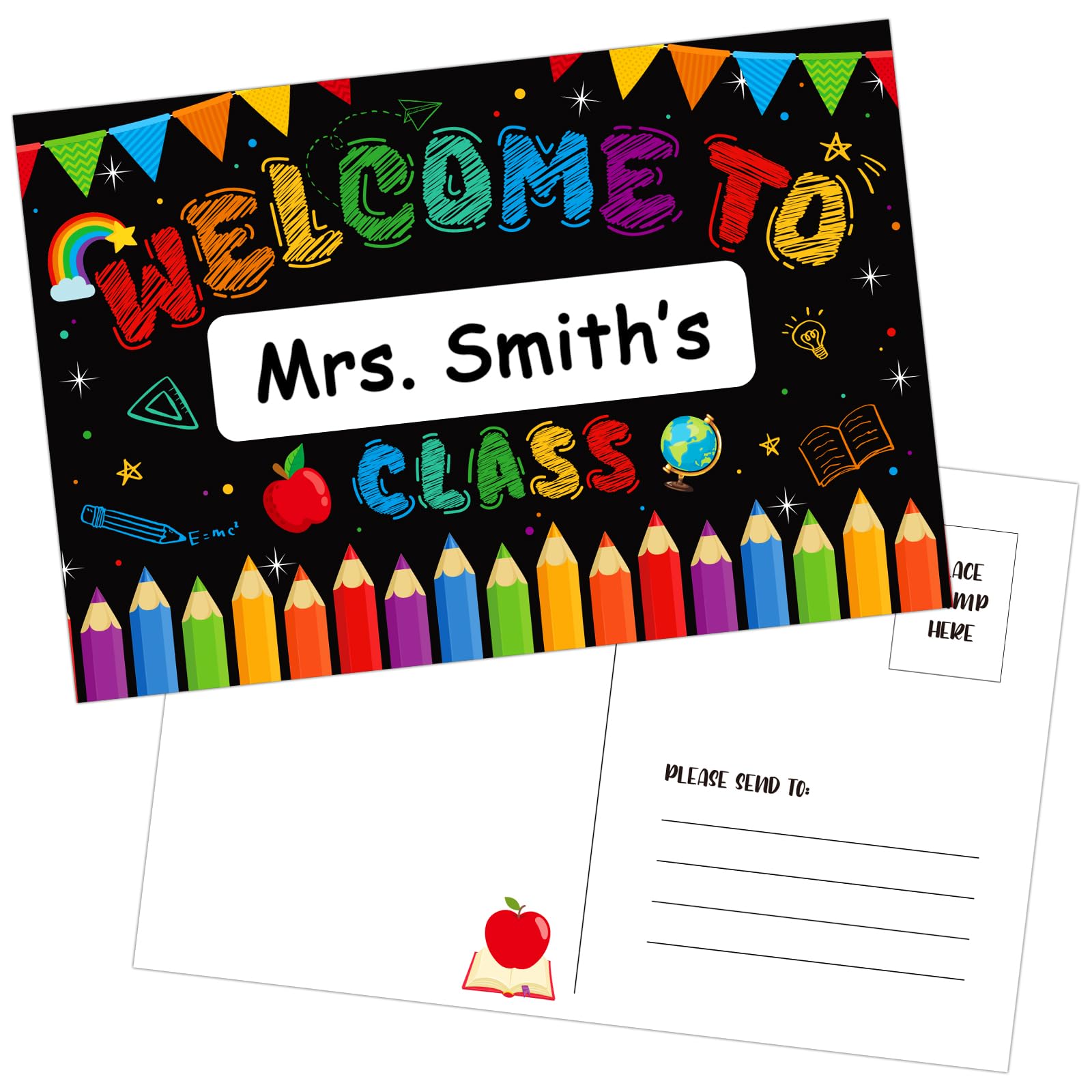 Waahome Welcome Postcards For Students - 30Pcs Back To School Postcards Personalized Name Teacher Postcards 4'X6' Welcome To O
