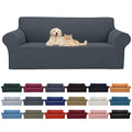 2025 New Stretch Oversized Sofa Slipcovers Couch Sofa Cover For 4 Seater Furniture Protector Covers With Elastic Bottom Jacquard Fabric Small Checks For Pets, Kids - Grey