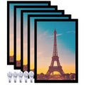 icariery 16x24 Picture Frame Set of 5, Black Photo Frames High Transparent Wall Gallery Desktop Horizontal Vertical for Canvas C