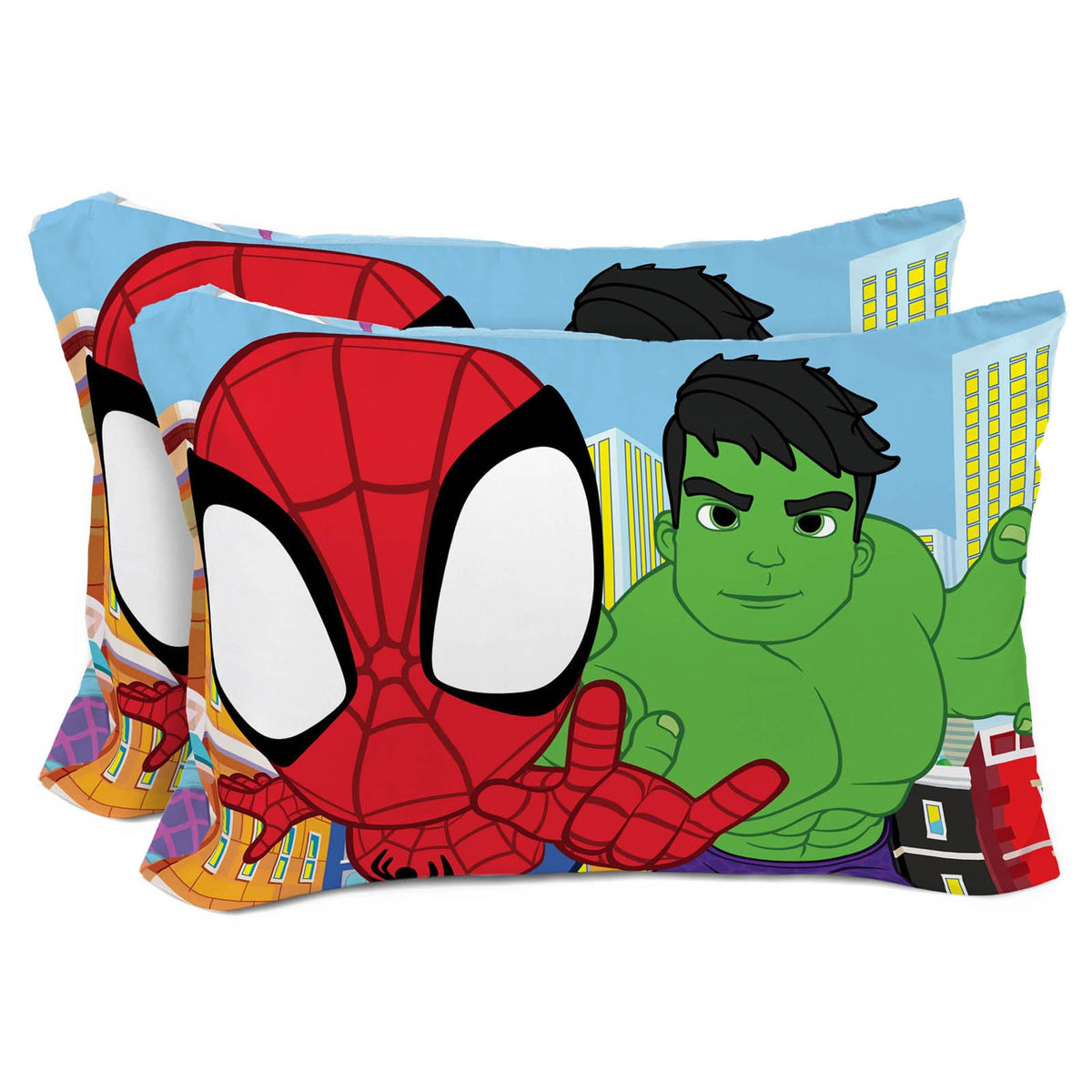Sunny Side Up Marvel Spidey & His Amazing Friends 2 Pack Reversible Pillowcases - Double Sided Pillow Covers Features Spiderman,