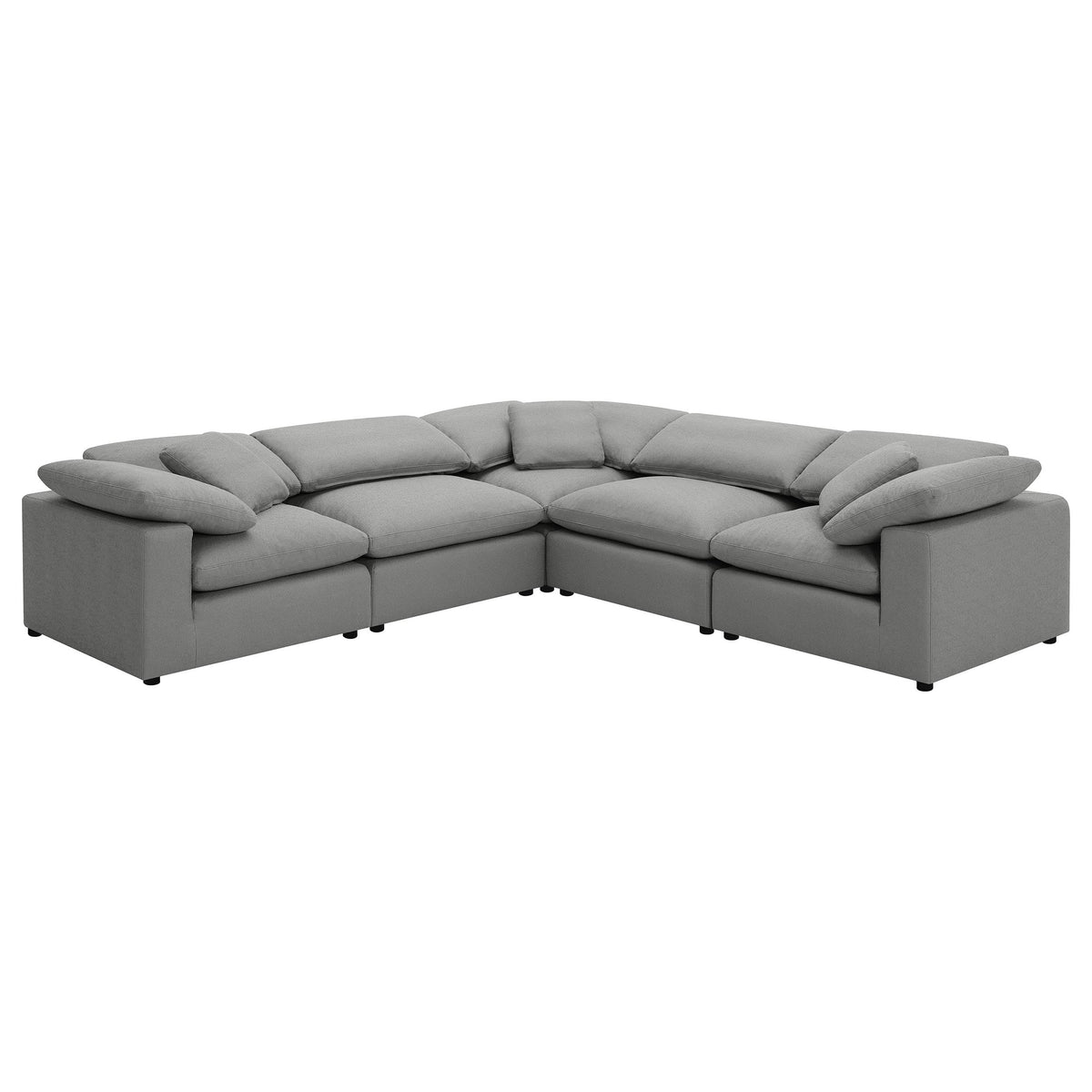 Coaster Home Furnishings Raleigh 5-Piece Boucle Upholstered Modular Sectional Grey