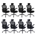 8 Pack Office Chair Ergonomic Desk Chair Comfort Adjustable Height With Wheels,Lumbar Support Mesh Swivel Computer Home Office C