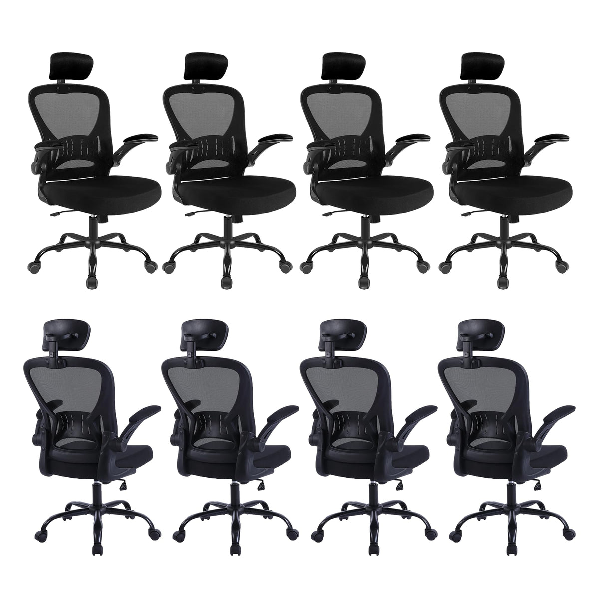 8 Pack Office Chair Ergonomic Desk Chair Comfort Adjustable Height With Wheels,Lumbar Support Mesh Swivel Computer Home Office C