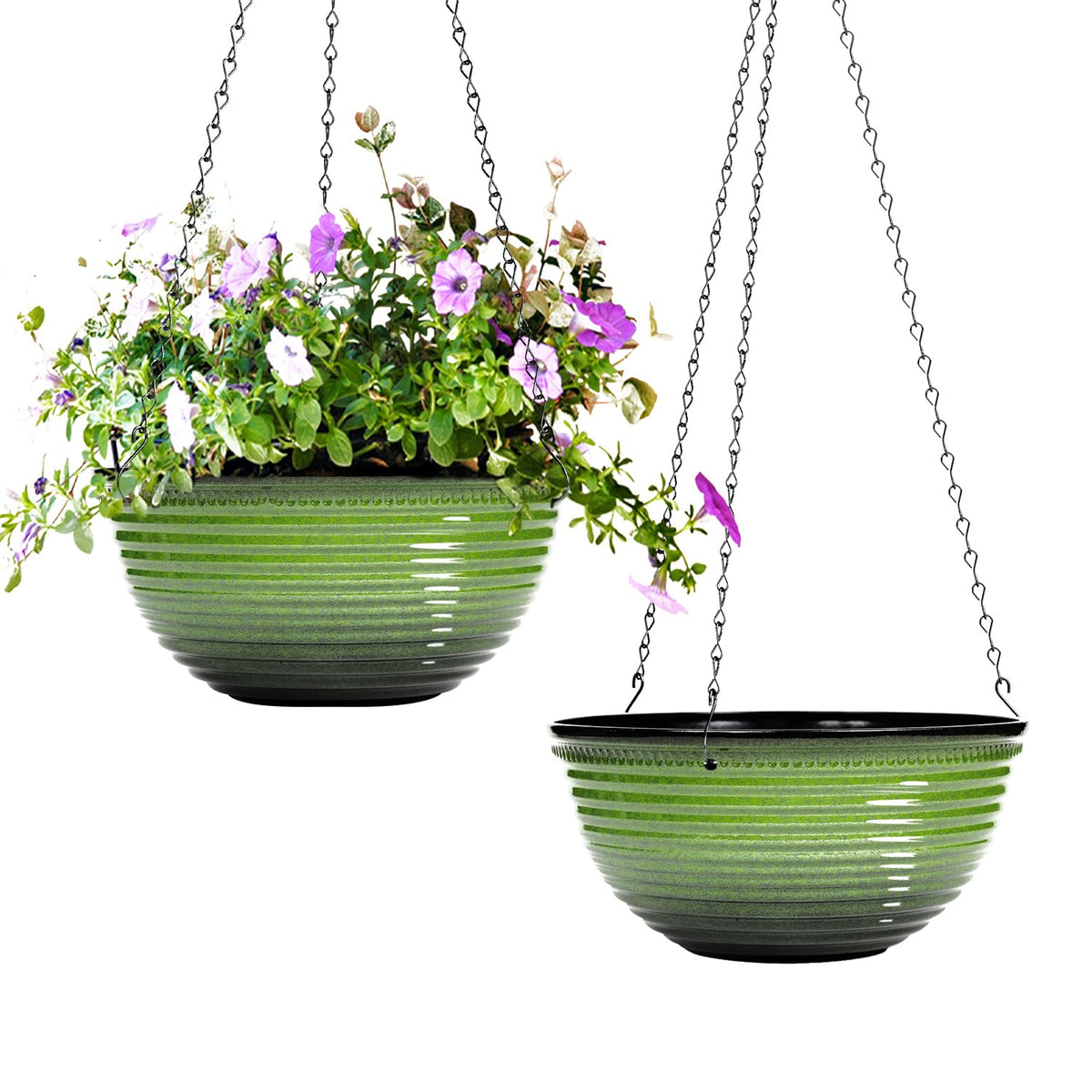 Vanslogreen 10 Inch Hanging Planter, 2 Pack Hanging Planters For Indoor Outdoor Plants Self Watering Hanging Pots With Drainage