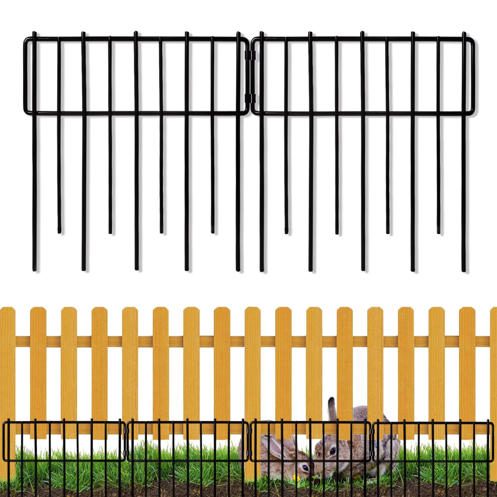 Blingluck Animal Barrier Fence, 10 Pcs Upgrade 1.26 In Gap Decorative Fences No Dig Fence For Rabbits And Dog Ground Defense, Ru