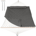 Anow Outdoor Rope Hammock With Spreader Bars, Heavy Duty Hammock With Pad For Outdoors Indoors, 450 Lbs Weight Capacity, Gray