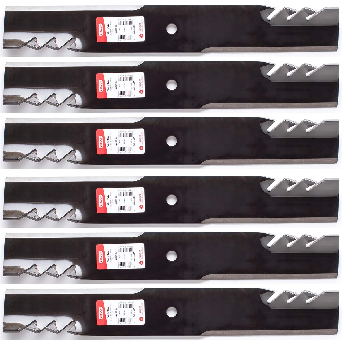 6Pk Oregon 596-347 G5 Gator Blades For 61' Scag 481712, 482787, 482879, 482881