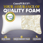 Royal Therapy Queen Memory Foam Pillow, Adjustable Shredded Memory Foam Pillows Queen Odor-Free Pillow For Neck & Shoulder Pain