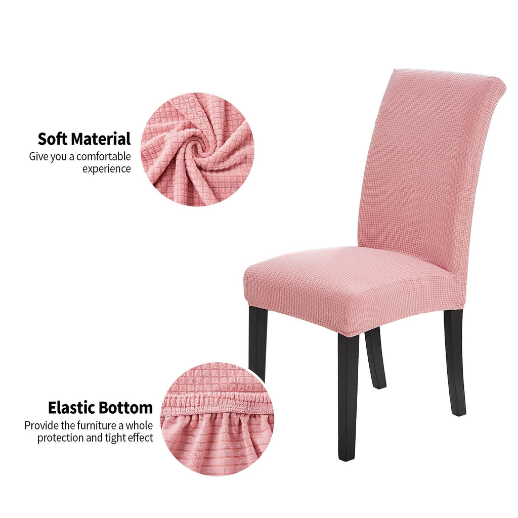 Joccun Chair Covers For Dining Room Set Of 2,Water Repellent Dining Chair Slipcovers Stretch Dining Room Chair Covers Seat Protector,Washable Parsons Chair Cover For Home,Banquet(Dusty Pink,2 Pack)