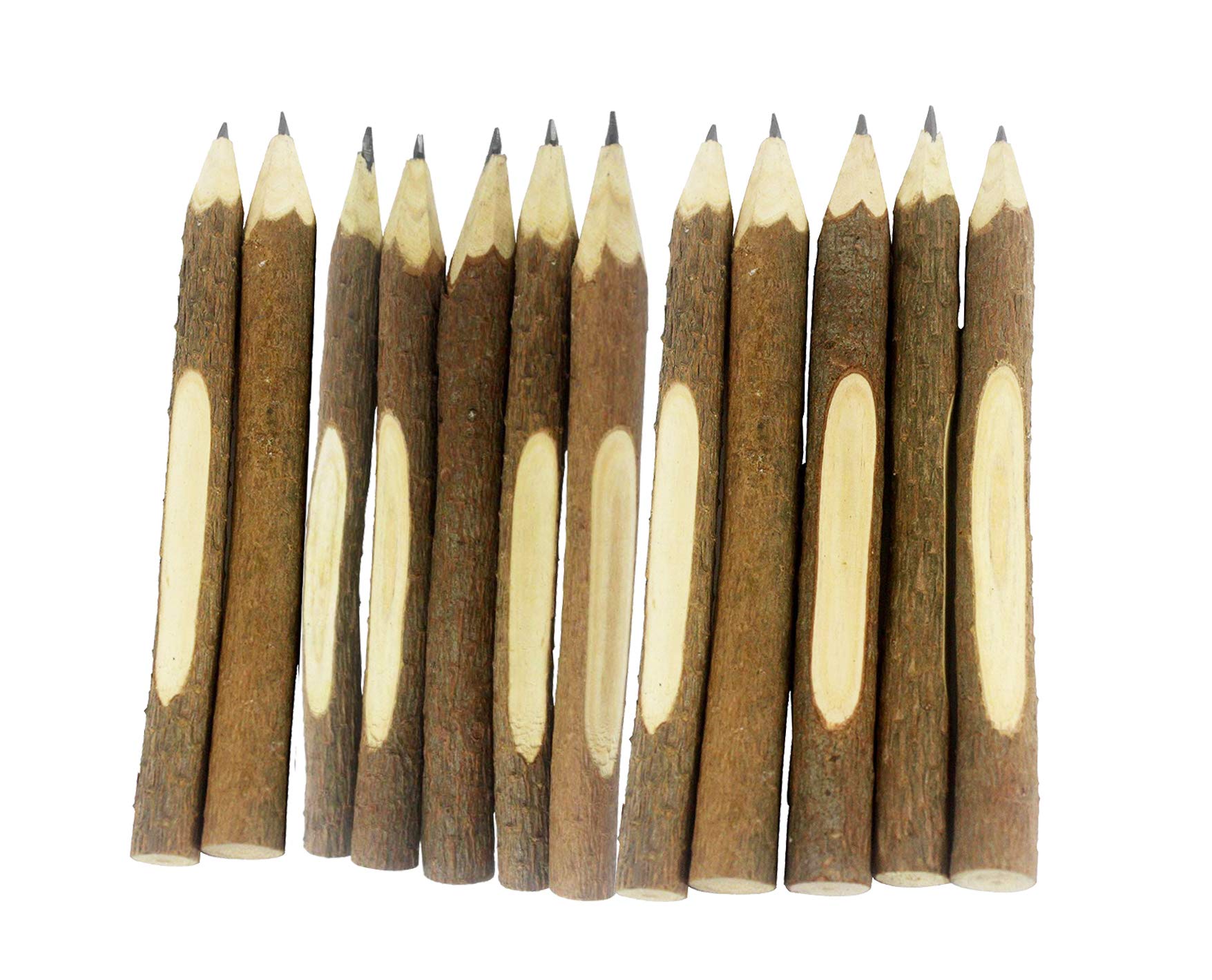 Skkstationery 12 Pcs Natural Wooden Pencils Wood Tree Branch Pencils 5' Long Twig Pencils For School Party Supplies Novelty Gif