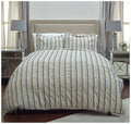 Rizzy Home | Bt4052 | Duvet | 114"X98" Blue/Neutral/Brown Woven In Stripes