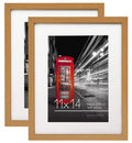 Americanflat 11x14 Picture Frame in Dark Oak - Use as 8x10 Frame with Mat or 11x14 Frame Without Mat - Large Picture Frames with