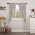 VHC Brands Americana Hatteras Blue Ticking Rod Pocket Cotton Drawstring Ties Seersucker Striped Curtain, Prairie Panel 63x36x18